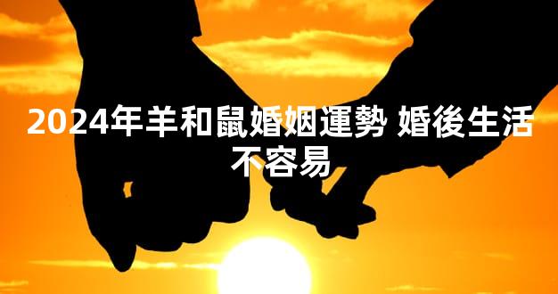 2024年羊和鼠婚姻運勢 婚後生活不容易